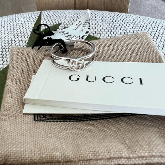 Gucci Interlocking G 6mm Ring Sterling Silver - Picture 4 of 8